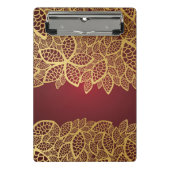 Golden leaf op rode achtergrond mini klembord (Voorkant)
