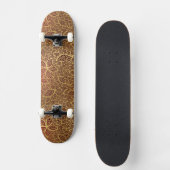 Golden leaf op rode achtergrond persoonlijk skateboard (Voorkant)