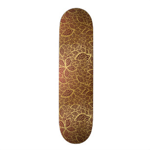 Golden leaf op rode achtergrond persoonlijk skateboard