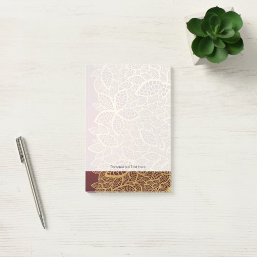 Golden leaf op rode achtergrond post-it® notes (Kantoor)