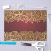 Golden leaf op rode achtergrond tissuepapier (Craft)