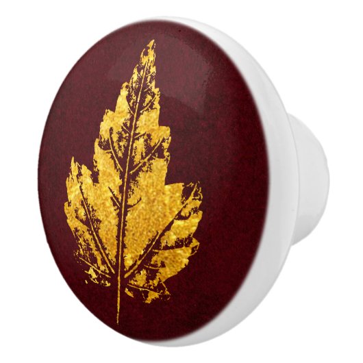 Golden Leaf over Bourgogne - kabinetknop Keramische Knop (Rechts)