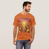 Golden Leaf Path Mannen Tshirt (Voorkant volledig)