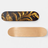Golden Leaf Pattern Skateboard: Natuur Ontmoet Lux Persoonlijk Skateboard (Horizontaal)