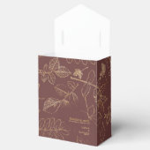 Golden Leaf Pattern Wedding Gold/Burgundy ID655 Bedankdoosjes (Geopend)