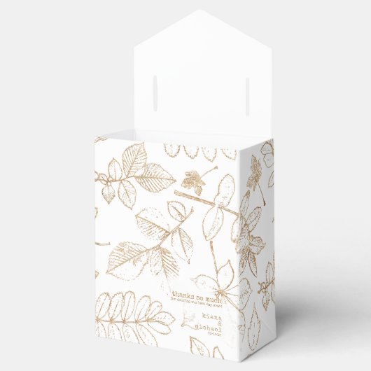 Golden Leaf Pattern Wedding ID655 Bedankdoosjes (Geopend)