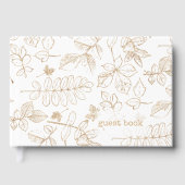 Golden Leaf Pattern Wedding ID655 Gastenboek (Voorkant)