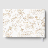 Golden Leaf Pattern Wedding ID655 Gastenboek (Achterkant)