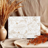 Golden Leaf Pattern Wedding ID655 Gastenboek