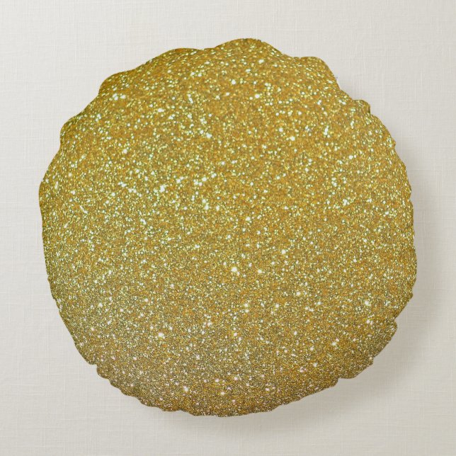 Golden Leaf Round Pillow Rond Kussen (Achterkant)