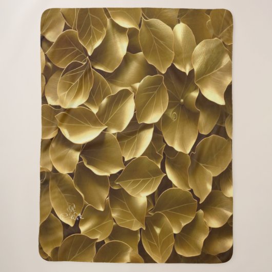 Golden Leaf Sherpa Deken (Voorkant)