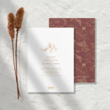Golden Leaf Wedding Gold/Burgundy ID655