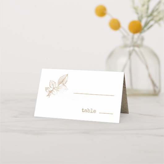 Golden Leaf Wedding ID655 Plaatskaartje (Voorkant)