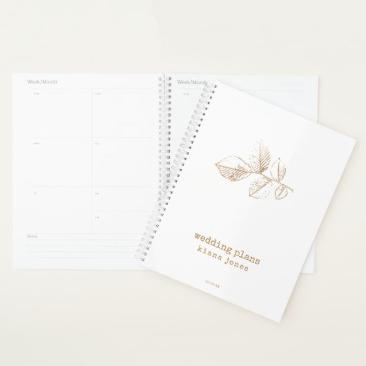 Golden Leaf Wedding Plans ID655 Planner (Display)
