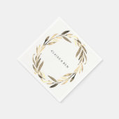 Golden Leaf Wreath Wedding Napkin Servetten (Hoek)