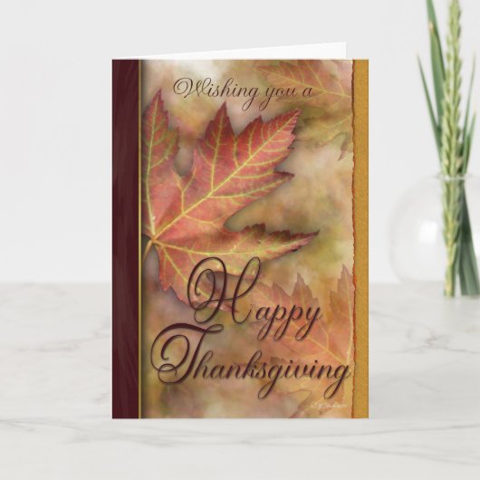 Golden Leafs Thanksgiving Kaart (Voorkant)