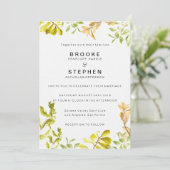 Golden Leafy Bower Wedding Kaart (Staand voorkant)