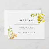 Golden Leafy Bower Wedding RSVP (Voorkant / Achterkant)