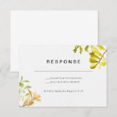Golden Leafy Bower Wedding RSVP Kaartje (Voorkant / Achterkant)