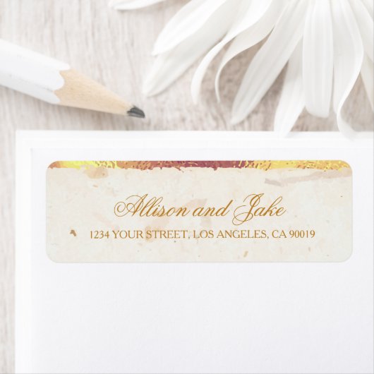 Golden Leaves Adresetiketten Etiket (Insitu)