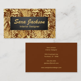 Golden Leaves and Grass Interior Design Artist  Visitekaartje