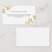 Golden Leaves Branch Elegant Enclosure Card Visitekaartje (Voorkant / Achterkant)
