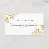 Golden Leaves Branch Elegant Enclosure Card Visitekaartje (Voorkant)