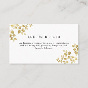 Golden Leaves Branch Elegant Enclosure Card Visitekaartje