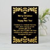 Golden Leaves Christmas Folie Kaart (Staand Voorkant)