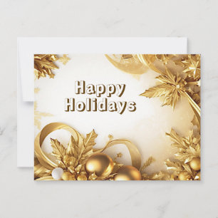 Golden Leaves Christmas Holiday Briefkaart