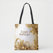 Golden Leaves Christmas Holiday Canvas tas (Voorkant)