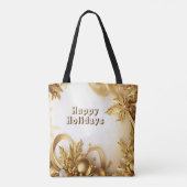 Golden Leaves Christmas Holiday Canvas tas (Achterkant)