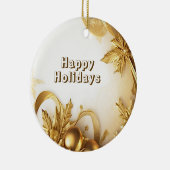 Golden Leaves Christmas Holiday Ornament (Rechts)