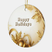 Golden Leaves Christmas Holiday Ornament (Links)