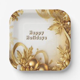 Golden Leaves Christmas Holiday Paper Bord