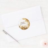 Golden Leaves Christmas Holiday Sticker (Envelop)
