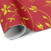 Golden Leaves Dammaskers Cadeaupapier (Rol Hoek)