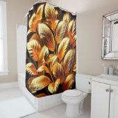 Golden Leaves Douchegordijn (In situ)