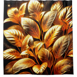 Golden Leaves Douchegordijn