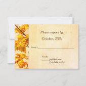 Golden Leaves Fall Wedding Party Uitnodiging RSVP (Voorkant)