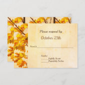 Golden Leaves Fall Wedding Party Uitnodiging RSVP (Voorkant / Achterkant)