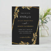 Golden Leaves Framed Weddenschap Black Gold (Staand voorkant)