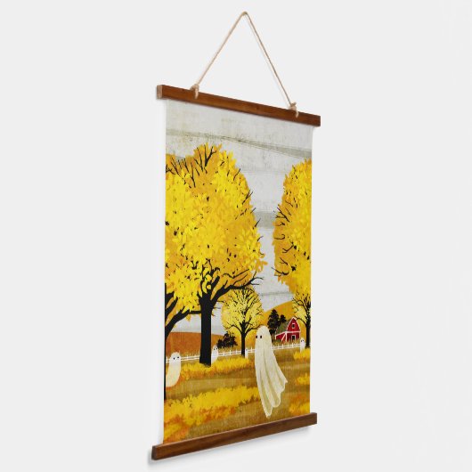 Golden Leaves Hangend Wandkleed (Gebogen)