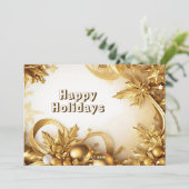 Golden Leaves Holiday Christmas Kaart (Staand voorkant)