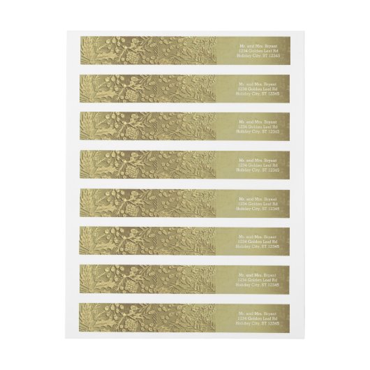 Golden Leaves Holiday Wrap rond label (Vel)