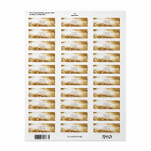 Golden Leaves Kerstvakantie retouradres Etiket (Full Sheet)