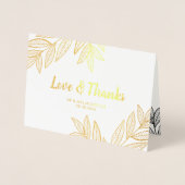 Golden Leaves Liefde & Bedankt Trouwfoto Folie Kaarten (Voorkant)