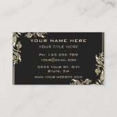 Golden Leaves Lijst Gold Text Black Professional Visitekaartje (Achterkant)