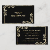 Golden Leaves Lijst Gold Text Black Professional - Visitekaartje (Voorkant / Achterkant)