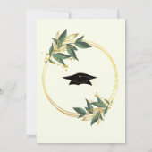 Golden Leaves Lijst Graduation Party Invitation (Achterkant)